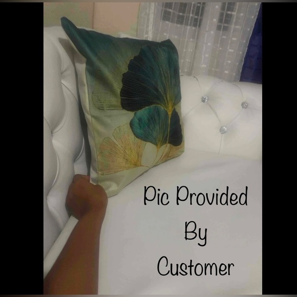 💐🔵Set of 2-Ginkgo Biloba Print Indoor/Outdoor Waterproof Covers Without Filler - Picture 8 of 9